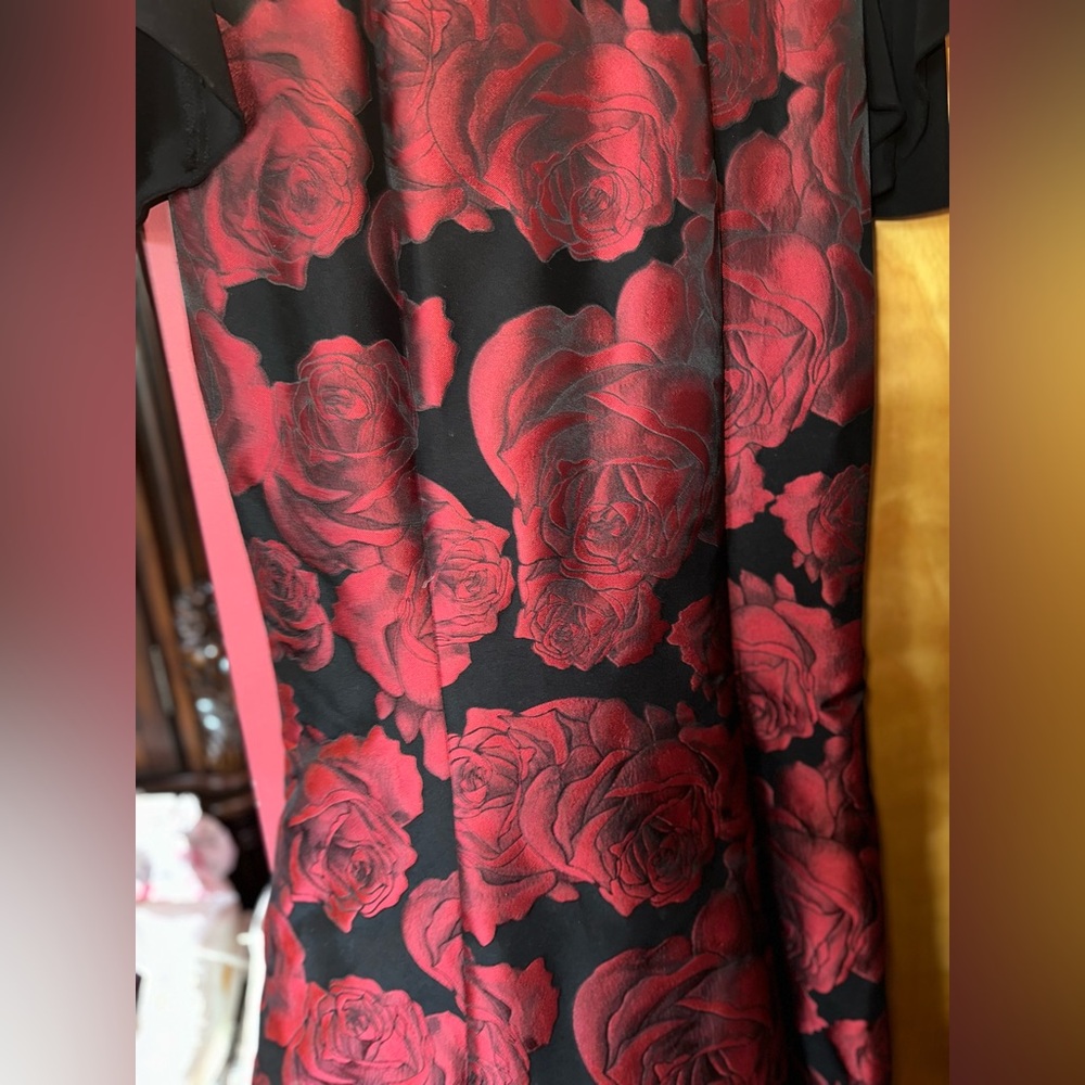 Xscape 3/4 quarter sleeve black evening gown - Picture 8 of 13